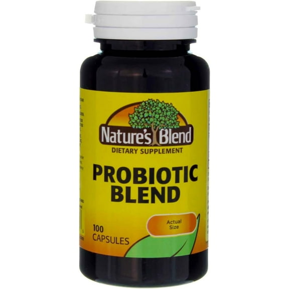 Nature's Blend Probiotic Blend 2 Million CFU Supplement - Gut Health Support, Improve Digestive & Immune System with Prebiotics - Preservative & Gluten-Free Formula - 100 Capsules - Pack of 2