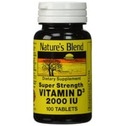 Natures Blend Super Strength Vitamin D3 No Artificial Flavor 2000 Iu,100Ct