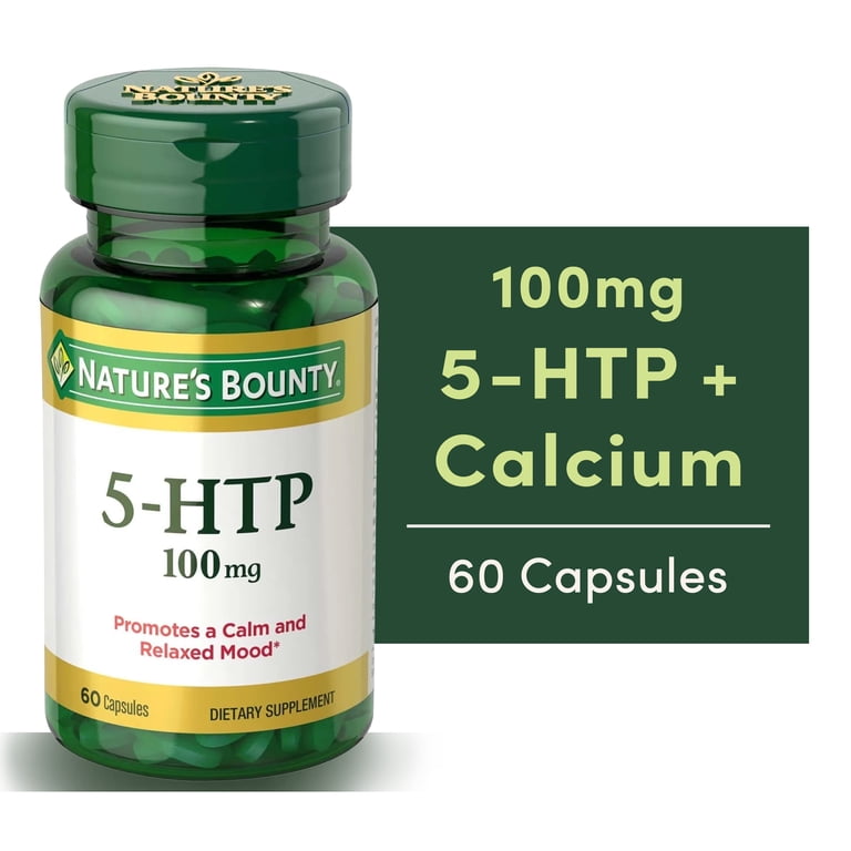 Nature's Bounty, 5-Htp L-5-Hydroxytryptophan Capsules, 100 Mg, 60 Ct