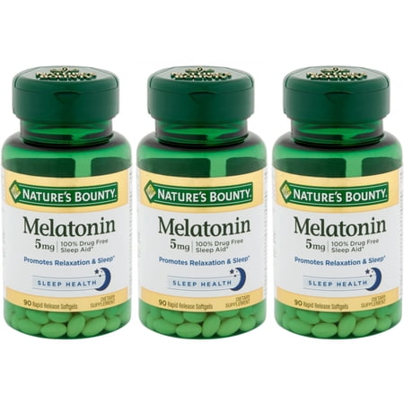 Nature's Bounty 5Mg Melatonin Treat Relaxation & Sleep Aid, 90Ct, 3-Pack