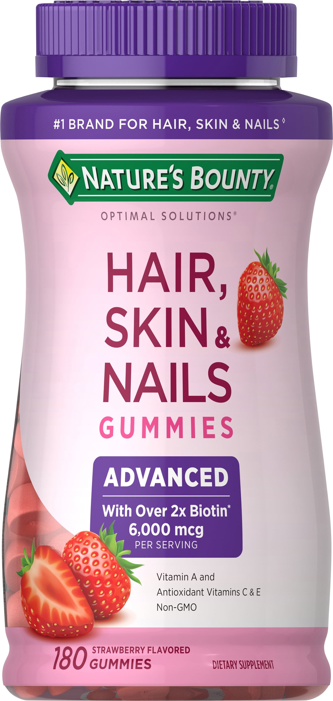Vitafusion Hair, Skin & Nails Gummy Vitamins Natural Raspberry Flavor |  Walgreens