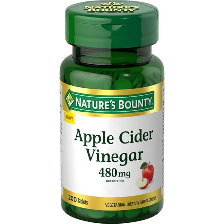Nature’s Bounty Apple Cider Vinegar Supplement, 480 mg, 200 Tablets