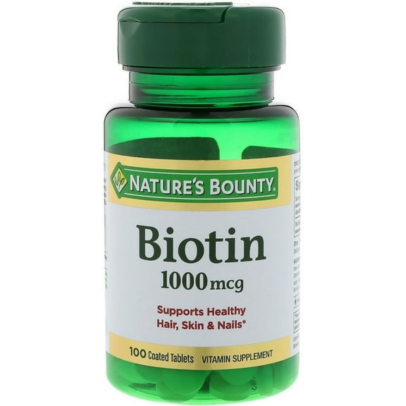 Nature's Bounty Biotin 1000 mcg Vitamin Supplement Tablets 100 Each - (Pack of 2)
