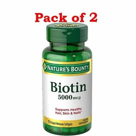Nature's Bounty Biotin 5000 mcg Liquid Softgels 72 ea (Pack of 2)