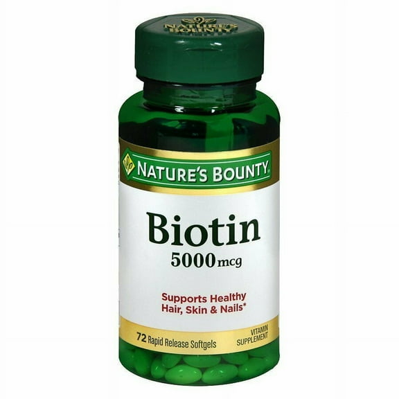 Nature's Bounty Biotin 5000 mcg Liquid Vitamin Supplement, 72 ct, 6 Pack