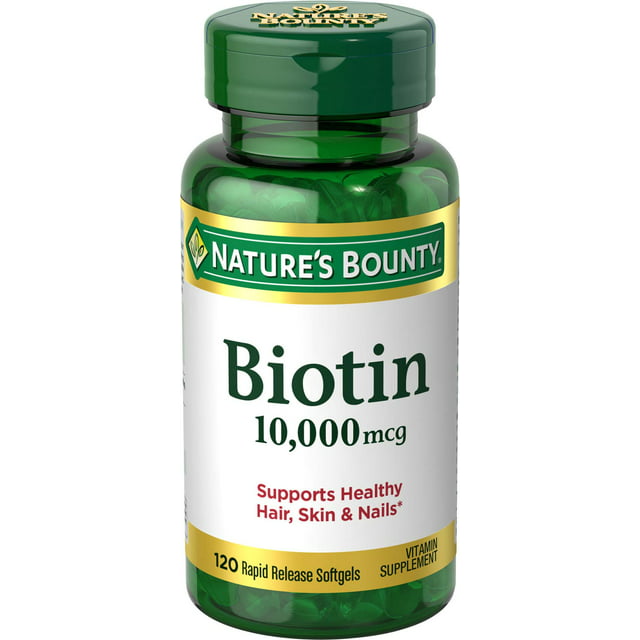 Nature’s Bounty Biotin Supplement, 10000mcg, 120 Rapid Release Softgels