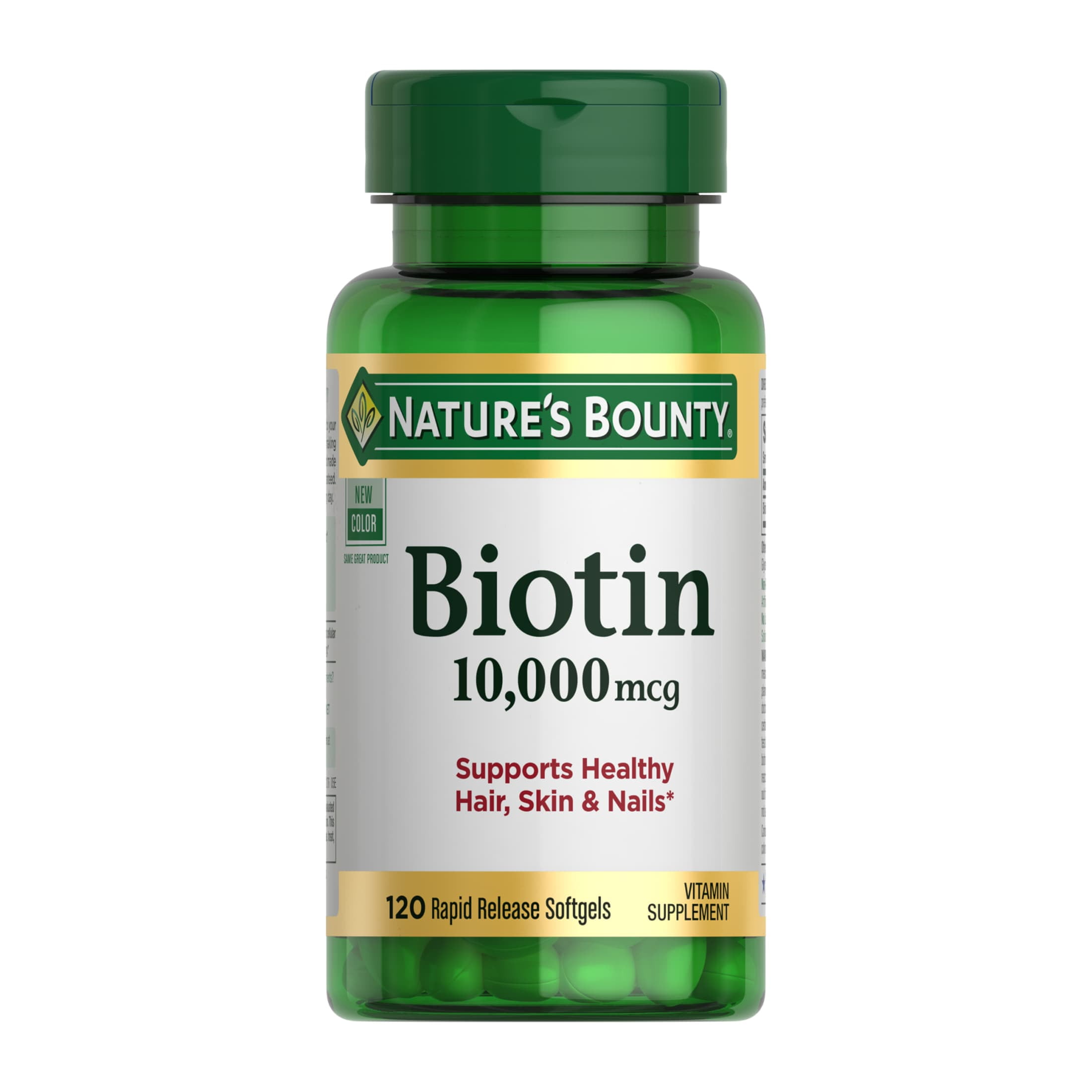 Natures Bounty Biotin Supplement, 10000mcg, 120 Rapid Release Softgels