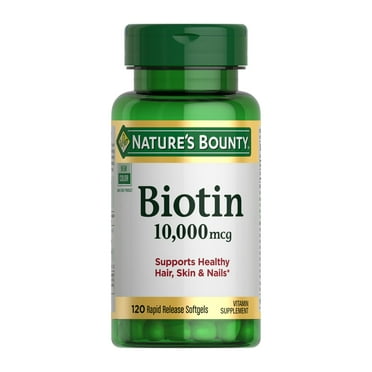 Nature’s Bounty Biotin Supplement, 10000mcg, 120 Rapid Release Softgels