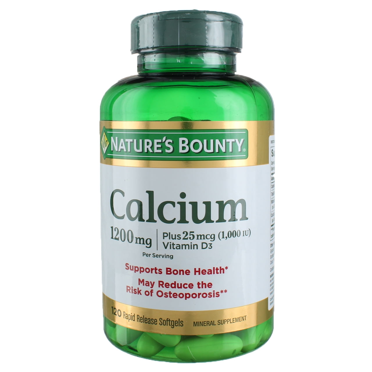 Nature's Bounty Calcium 1200mg + D Softgels 120 ea