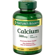 Nature's Bounty Calcium 500 mg + Vitamin D3 10 mcg Tablets for Bone Health, 300 Ct