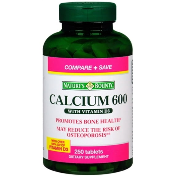 Nature's Bounty Calcium 600 With Vitamin D3 Tablets 250 Tablets - (Pack of 3)