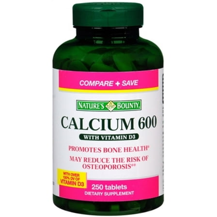 Nature's Bounty Calcium 600 With Vitamin D3 Tablets 250 Tablets