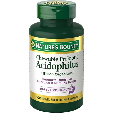 Nature's Bounty Chewable Probiotic Acidophilus Wafers, 100 Ct