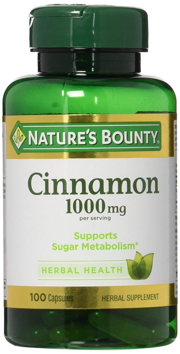 Nature's Bounty Cinnamon 1000 mg Capsules 100 ea (Pack of 2)