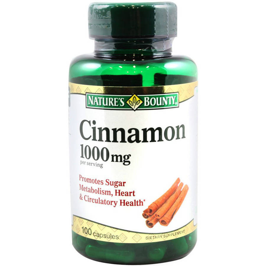Nature's Bounty Cinnamon 1000mg Capsules, 100 Ct, 3 Pk