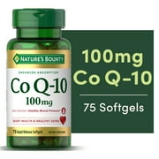 Nature's Bounty CoQ10 Heart Health Softgels, 100 Mg Cellular Energy Antioxidant Support, 75 Count