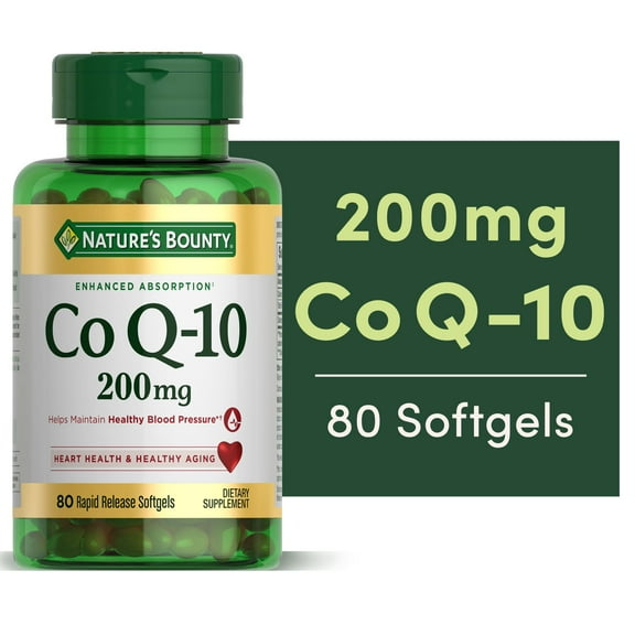 Nature's Bounty CoQ10 200 mg Rapid Release Softgels, Heart Support, 80 Ct
