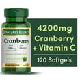 thumbnail interactive-video image 1 of Nature’s Bounty Cranberry with Vitamin C, 120 Softgel Pills, 4200 mg Equivalent, Urinary Tract Health & Immune Support, Herbal Health, 1 of 10