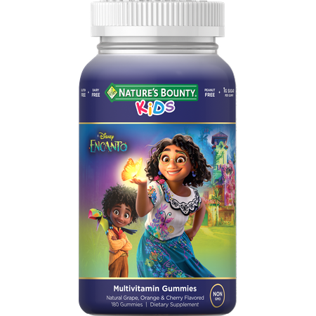 Nature’s Bounty Disney Encanto Kids Multivitamin Gummies, Natural Grape, Orange & Cherry Flavored, 180 Ct