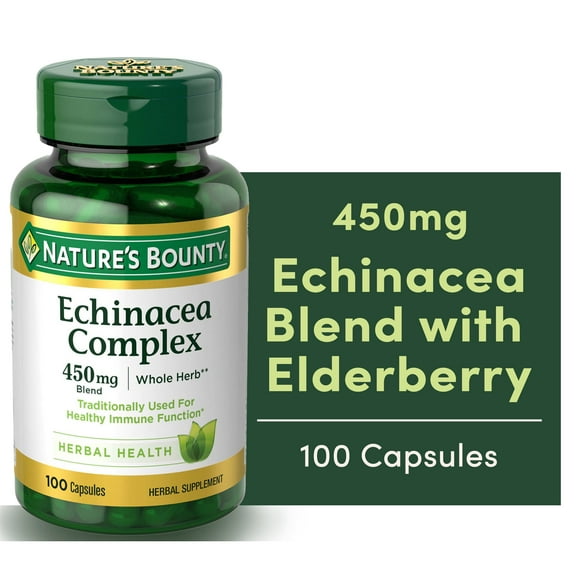 Nature's Bounty Echinacea Complex 450mg Capsules for Immune Support, 100 Ct