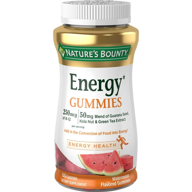 Nature's Bounty® Energy Complex Gummies, 245 mcg, Watermelon Flavor Gummies, 60 Ct