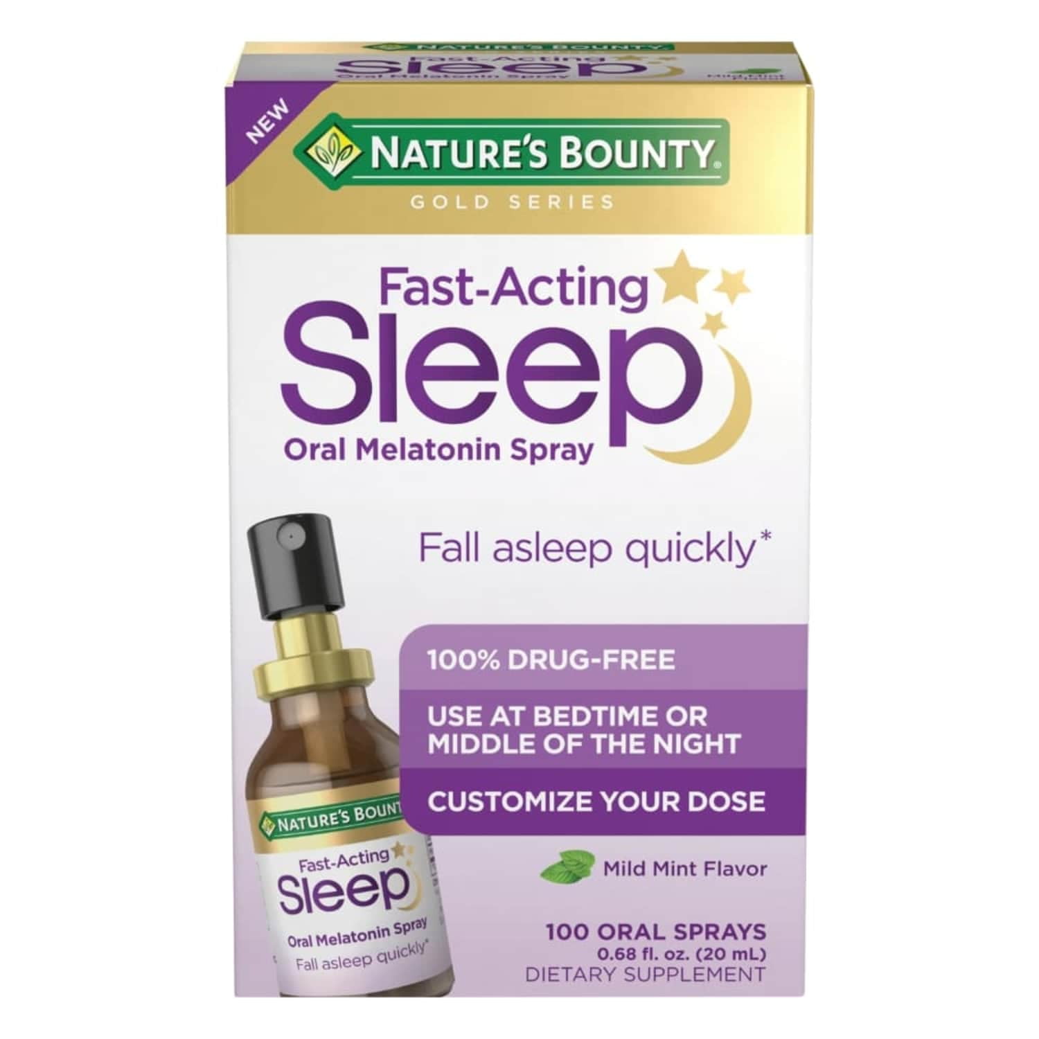 Nature's Bounty Nature’s Bounty Fast Acting Melatonin Sleep Aid Spray, Mild Mint, 100 Oral Sprays