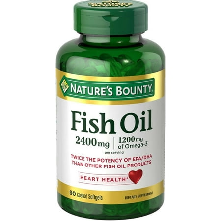 Nature's Bounty Fish 2400 mg Oil Softgels, 360 Count (4x90ct)