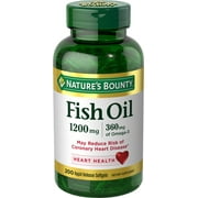 Nature's Bounty® Fish Oil, 1200 mg Omega-3, 200 Rapid Release Softgels, Dietary Supplement for Supporting Cardiovascular Health - 2 Pack