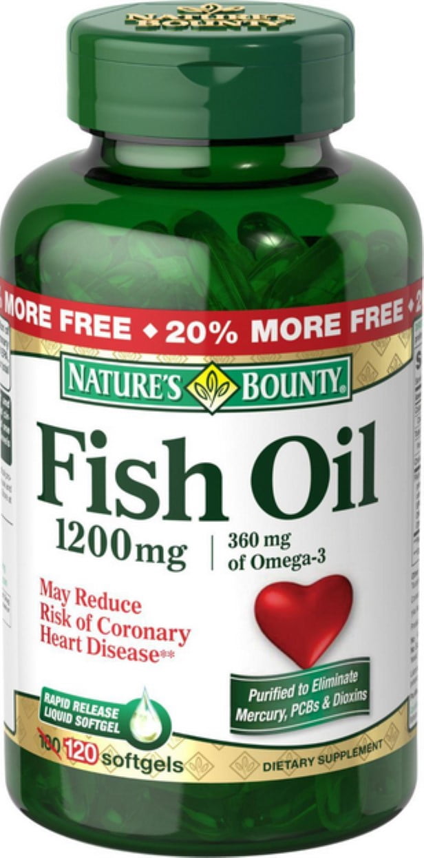 Nature's Bounty Fish Oil 1200 mg Rapid Release Liquid Softgels Twinpack