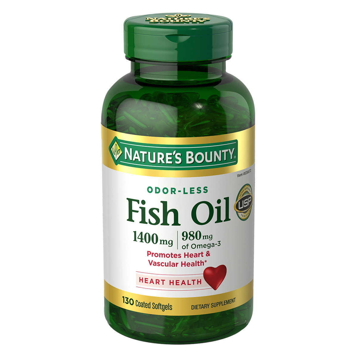 Nature s Bounty Fish Oil Omega 3 Softgels 1400 Mg 130 Ct