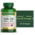 thumbnail image 1 of Nature's Bounty Fish Oil Softgels, Omega-3 600mg, Double Strength, 2400mg Fish Oil, 90 Ct, 1 of 10