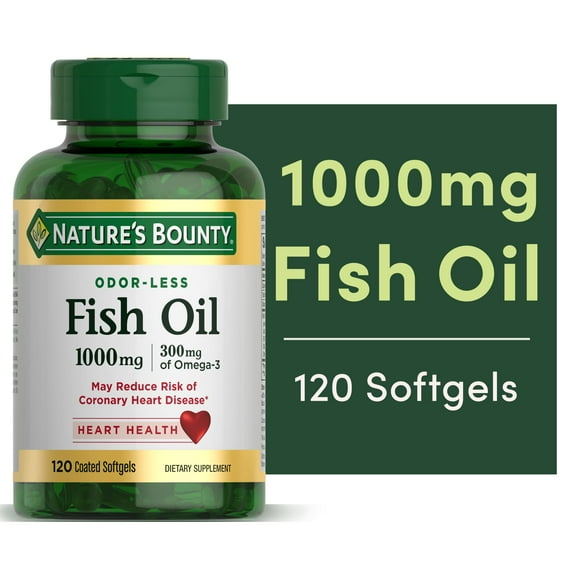 Nature's Bounty Fish Oil With Omega 3 Softgels, 1000 Mg, 120 Ct