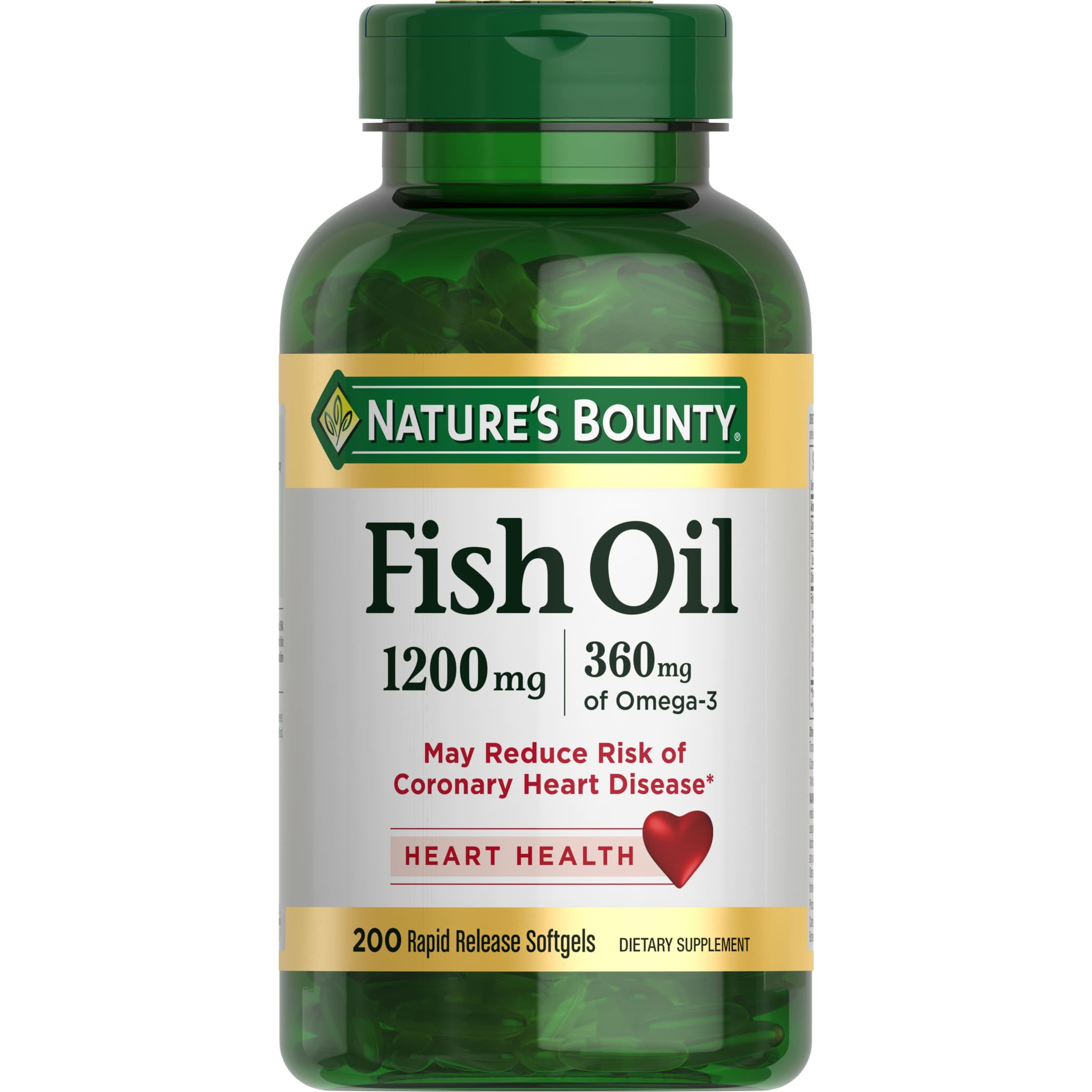 Nature's Bounty Fish Oil With Omega 3 Softgels, 1200 Mg, 200 Ct