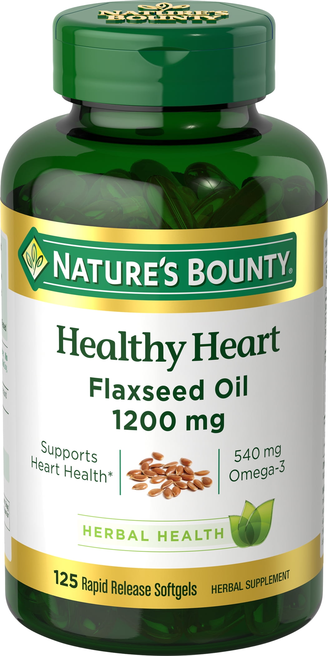 Nature's Bounty Flaxseed Oil Rapid Release Softgels, 1200 Mg, 125 Ct