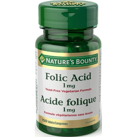 Nature's Bounty Folic Acid 1 mg 150 Tablets (Packaging May Vary)