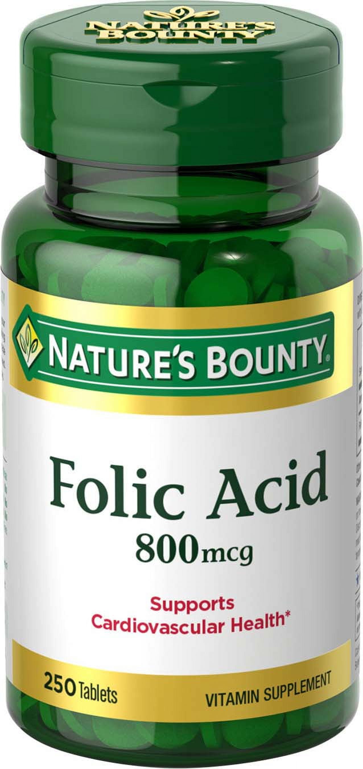 Nature's Bounty Folic Acid 800 mcg, 250 Tablets