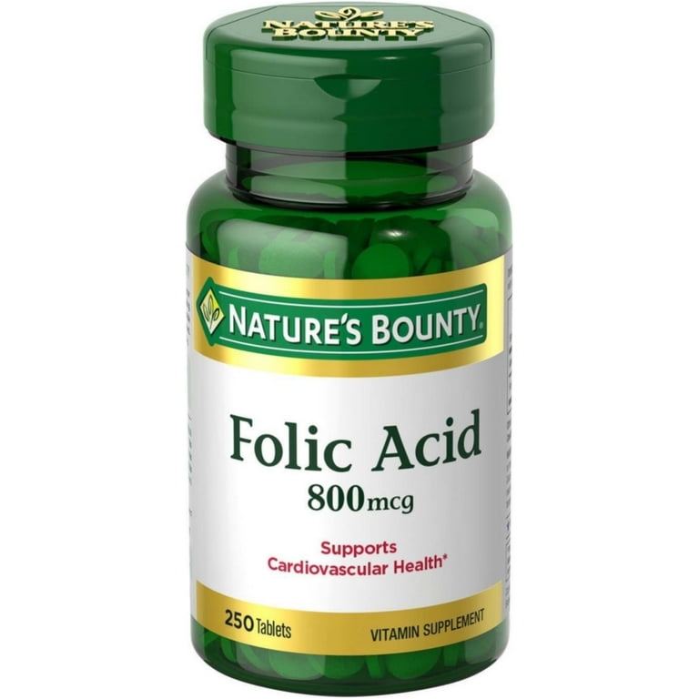 glutathione natures bounty Nature's Folic Acid 800 mcg Tablets Maximum Strength, 250 Tablets (Pack of 2) peeling facial kit