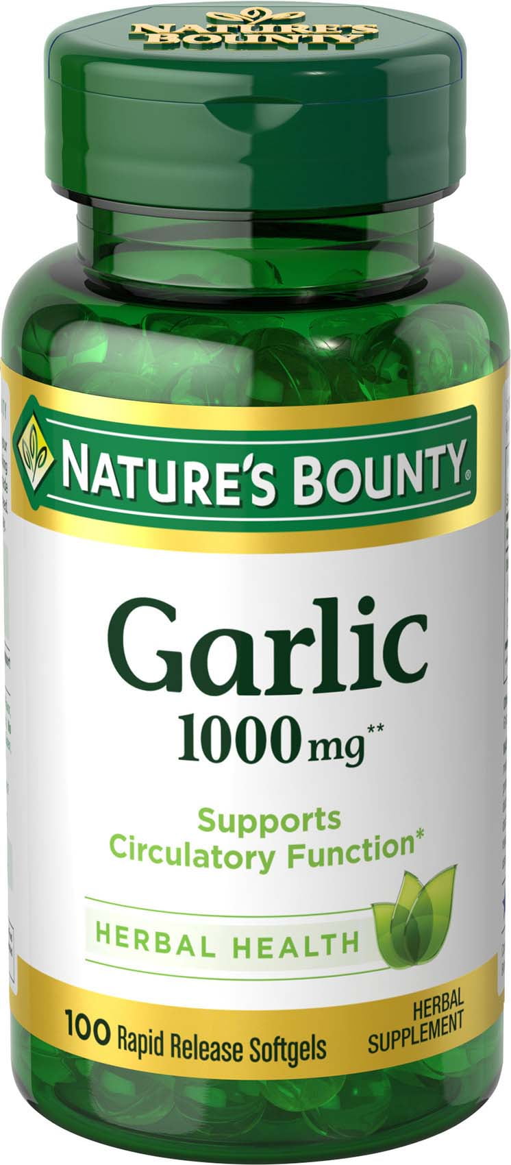 Nature's Bounty Garlic 1000 mg, 100 Odorless Softgels