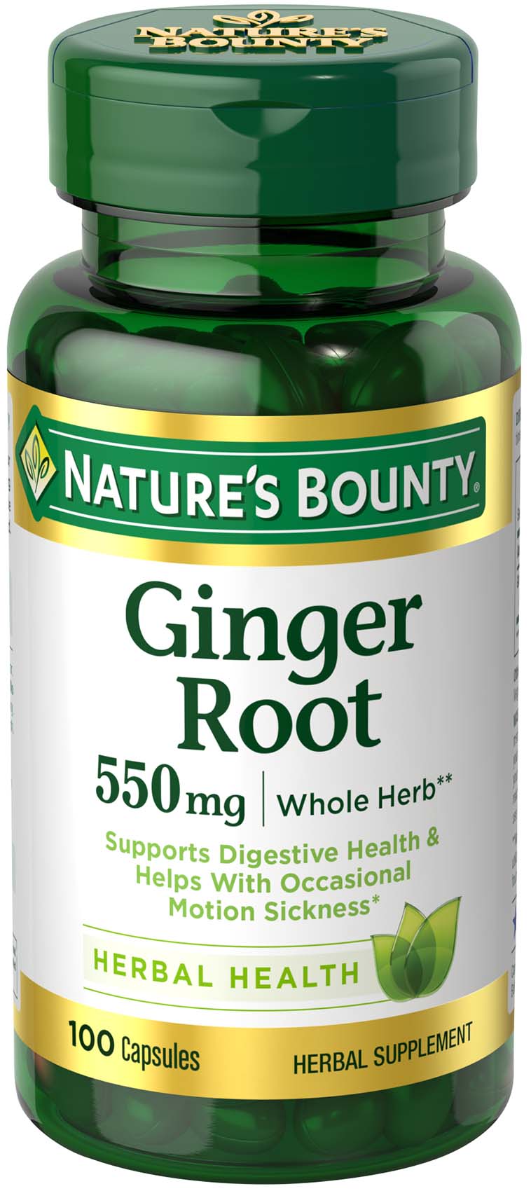 Nature's Bounty Ginger Root Capsules, 550 Mg, 100 Ct - image 1 of 5