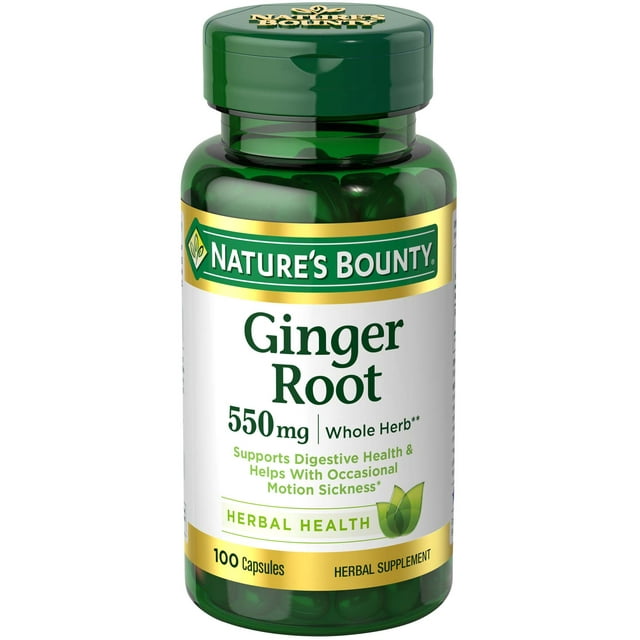 Nature's Bounty Ginger Root Capsules, 550 Mg, 100 Ct