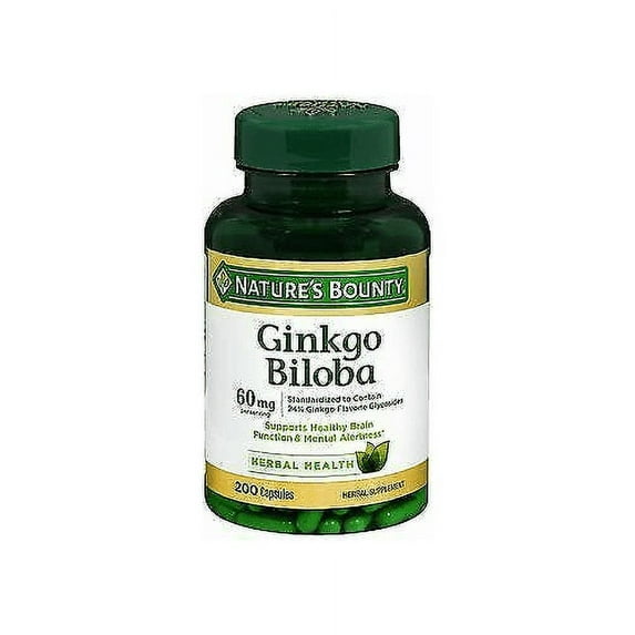 Nature's Bounty Ginkgo Biloba 60Mg Capsules 200 Ea, 5-Pack