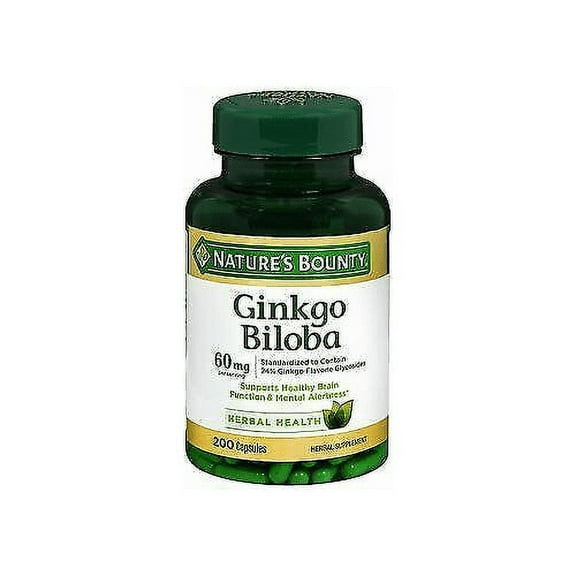 Nature's Bounty Ginkgo Biloba 60Mg Capsules 200 Ea, 5-Pack