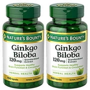 Natures Bounty Ginkgo Biloba Standardized Extract 120 mg 2 Bottles