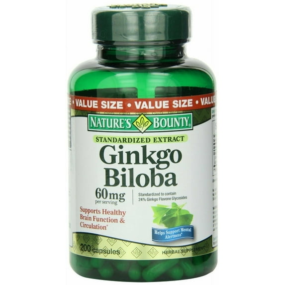 Nature's Bounty Ginkgo Biloba Supports Healthy Brain, 60 mg 200 ct, 4-Pack