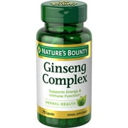 Nature's Bounty Ginseng Complex Capsules for Cellular Energy & Immune Support, 75 Ct