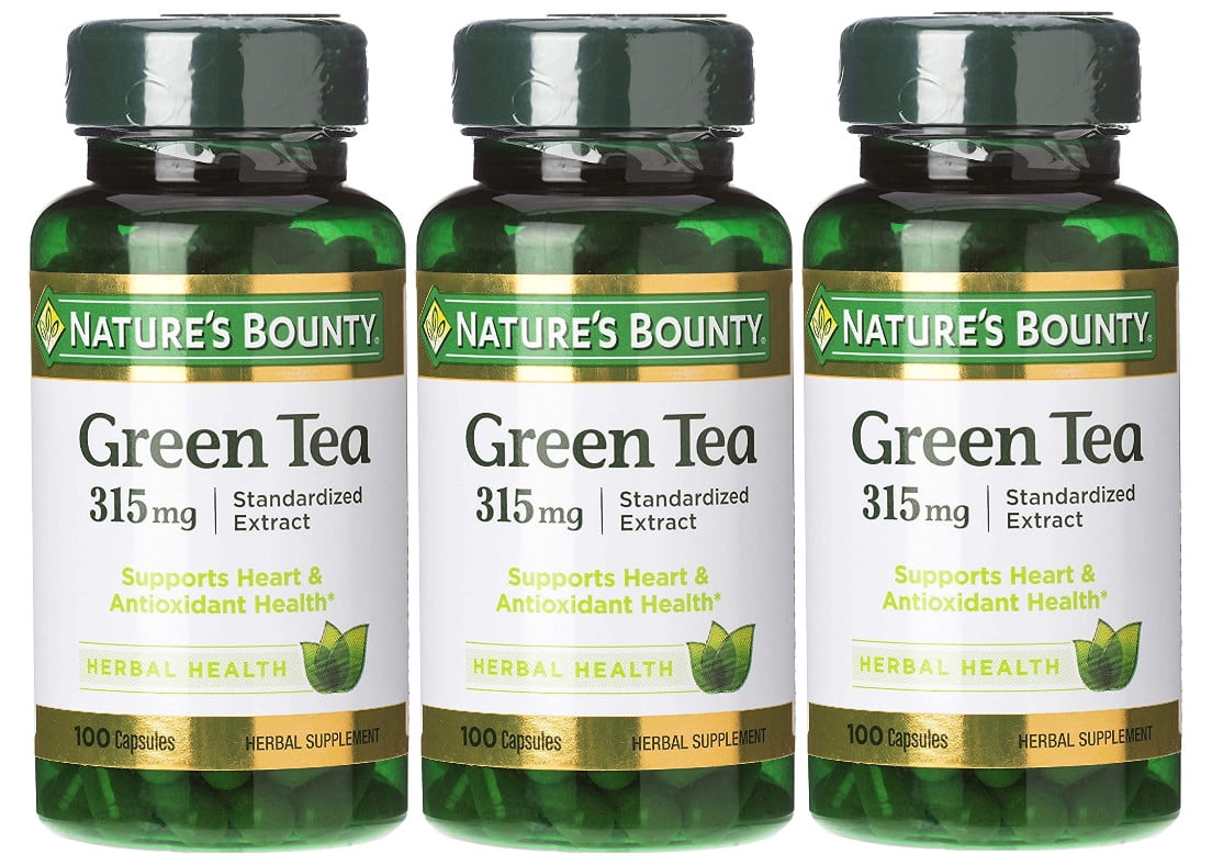Nature's Bounty Green Tea Extract Capsules, 315 Mg, 100 Ct (3 pack