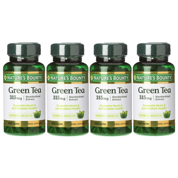 Nature's Bounty Green Tea Extract Capsules, 315 Mg, 100 Ct (4 pack