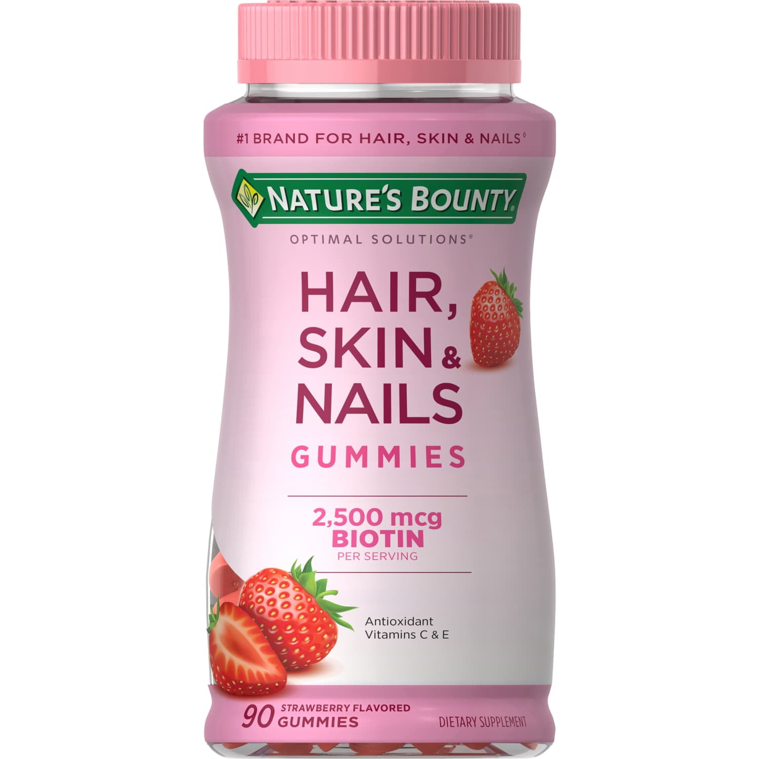 Nature's Bounty Hair Skin and Nail Vitamins With Biotin, Gummies, 90 Ct