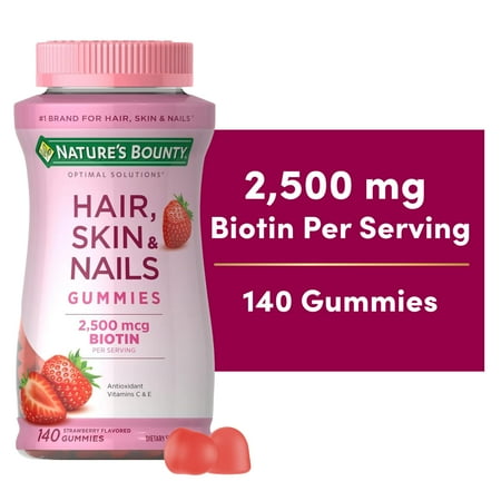 Nature's Bounty Hair Skin and Nails Vitamins With Biotin, Gummies, 140 Ct