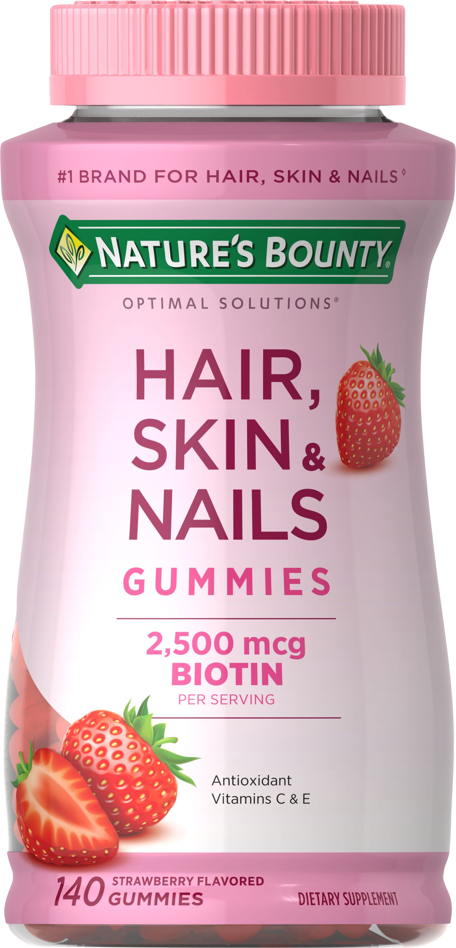 Nature's Bounty Hair Skin and Nails Vitamins With Biotin, Gummies, 140 Ct - image 1 of 10